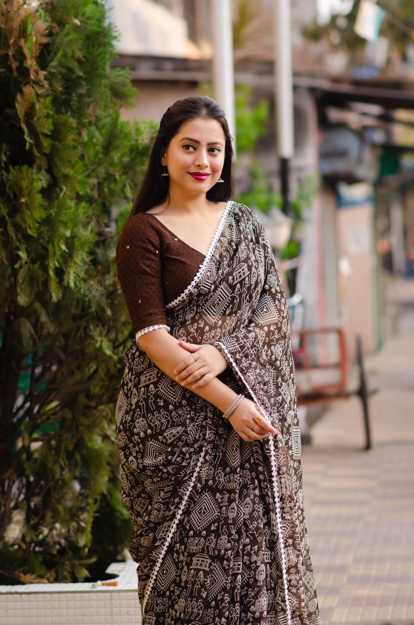 Printed Weightless Georgette Saree With Blouse