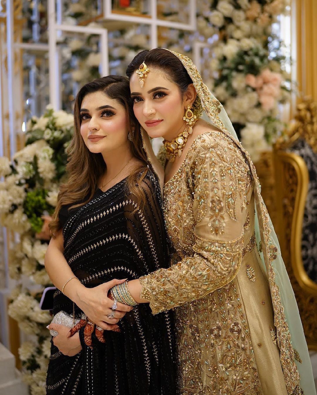 Enthralling Black Sequined Work Georgette Cocktail Party Saree