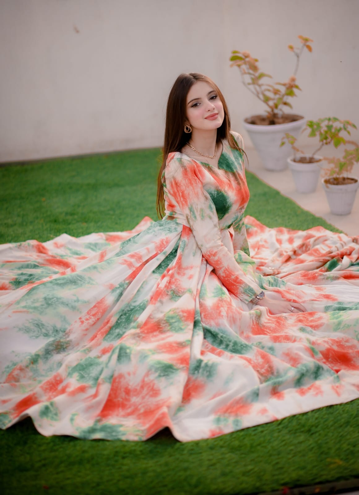 Long Kurti floral kurti, Long Frock, Long Frock For Woman, Kurti