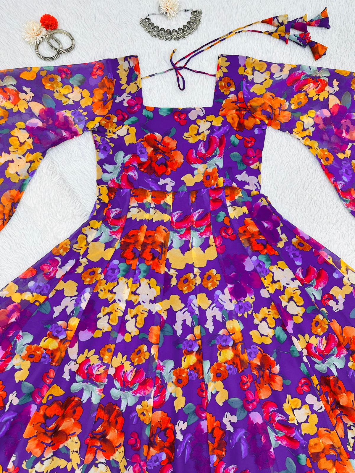 Sadhika Floral Georgette Dress