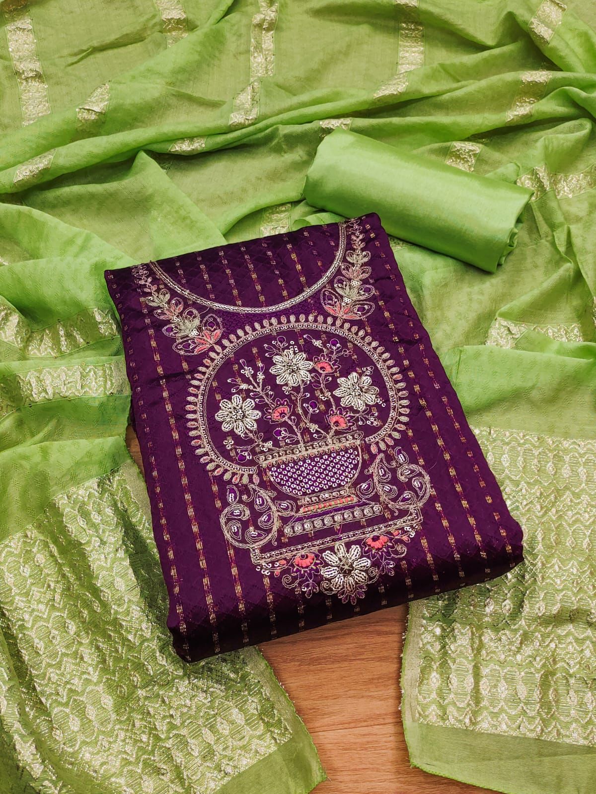 Banarsi Zequard Dress Material