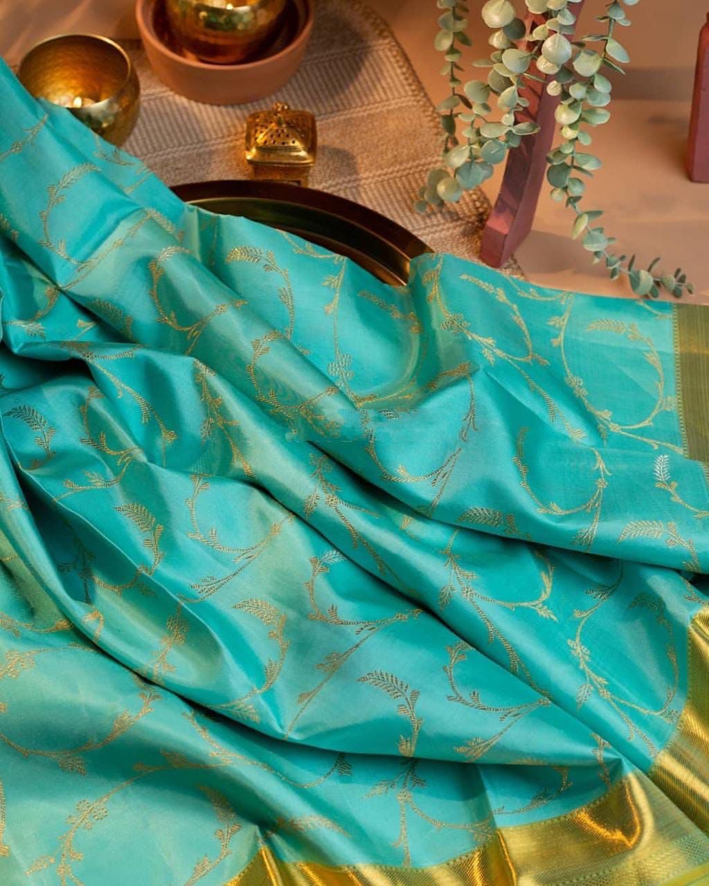 Soft but elegant lichi silk blue banarasi saree for women, wedding saree with zari weaving work, jacquard saree for function, designer saree