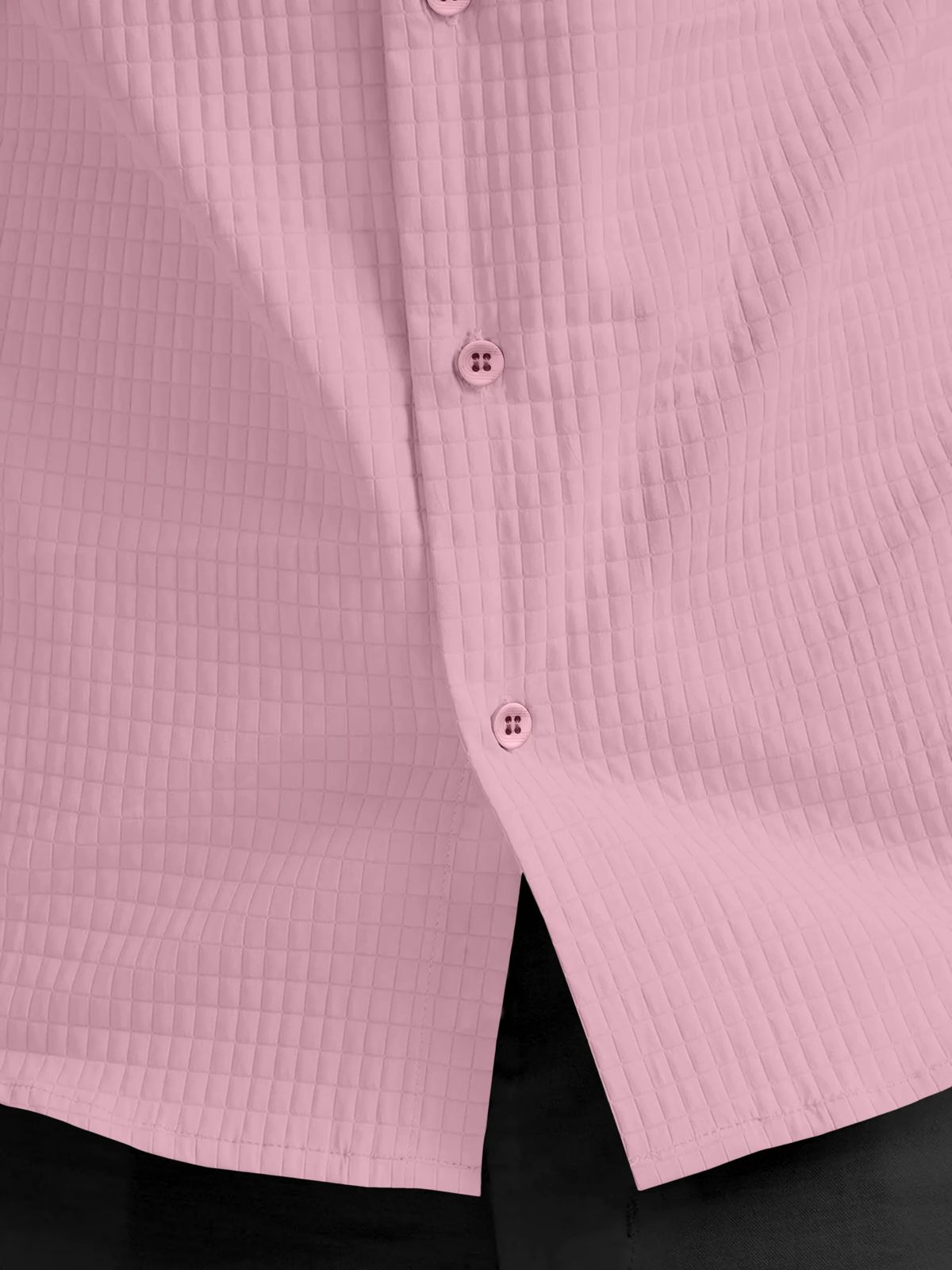 peach Textured Solid Double Pocket Shirt