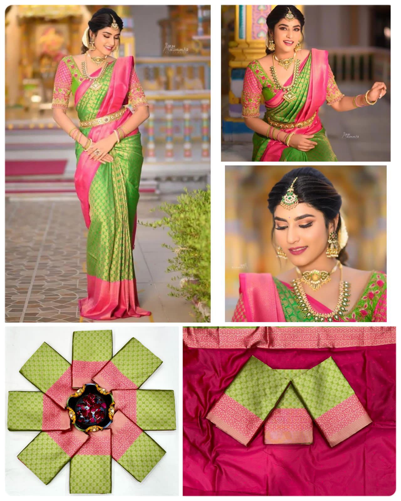 Floral Woven Saree with Contrast Border