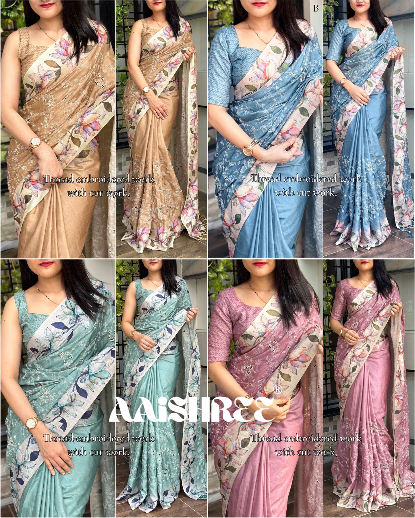 Embrace your femininity & make a statement with our stunning cut work visca slub silk saree