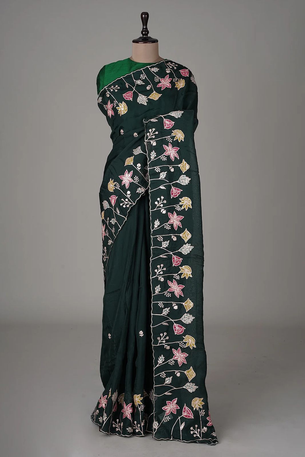 GREEN BLUE REVERSABLE SAREE
