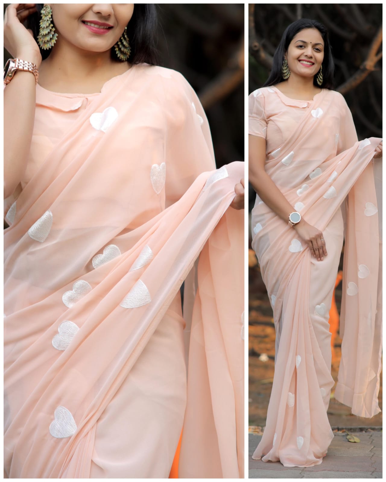 Silk Fabric Along With Designer Thread Work saree