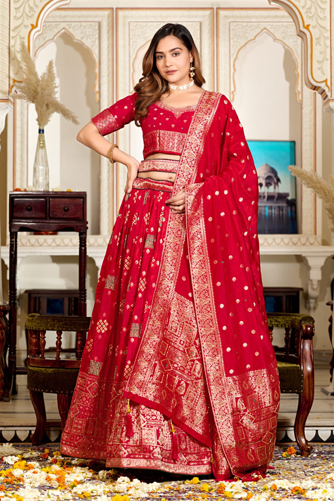 Exquisite Ensemble: Pure Viscose Dola Silk Lehenga