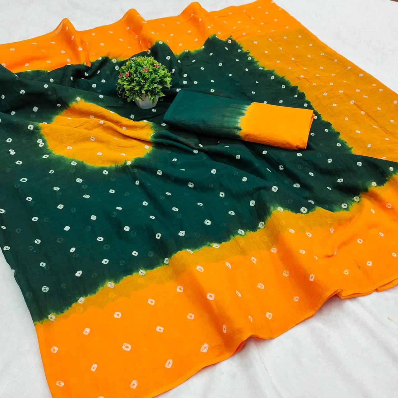 Elevate Your Ethnic Style: Bandhni Cotton Saree Catalog