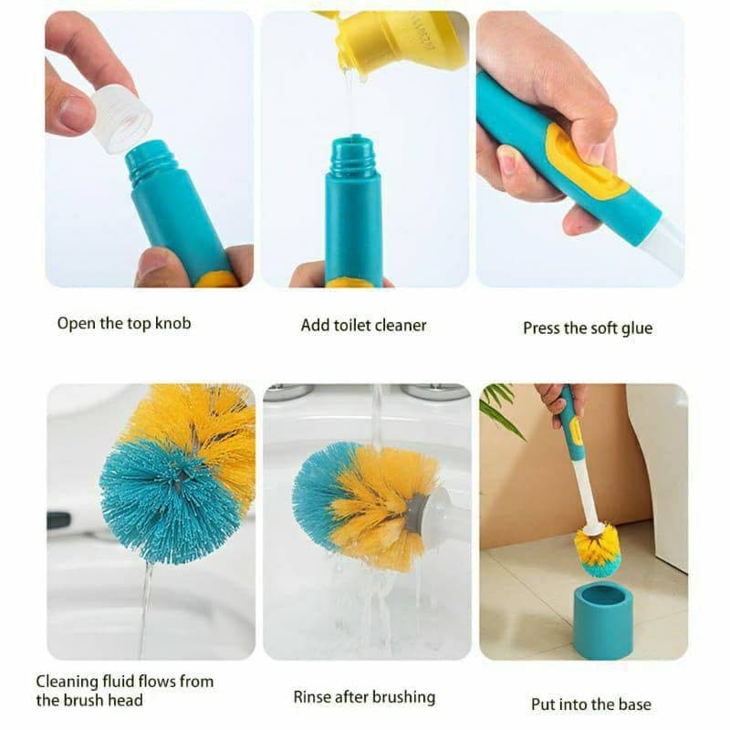skyunion TOILET BRUSH WITH LIQUID DISPENSER with Holder (Multicolor) with Holder (Multicolor)