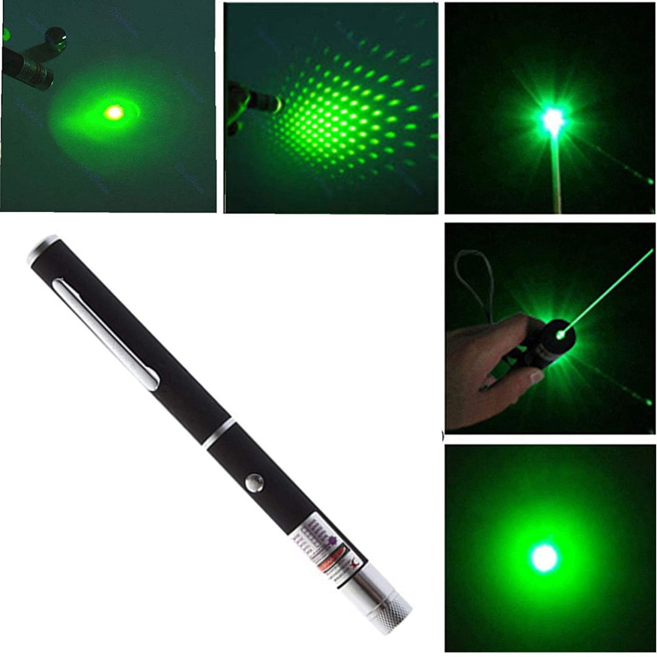 Texxus Rechargeable Green Laser Pointer Pen Disco Light 5 Mile + Battery Pack of 1 (320 nm, Green)