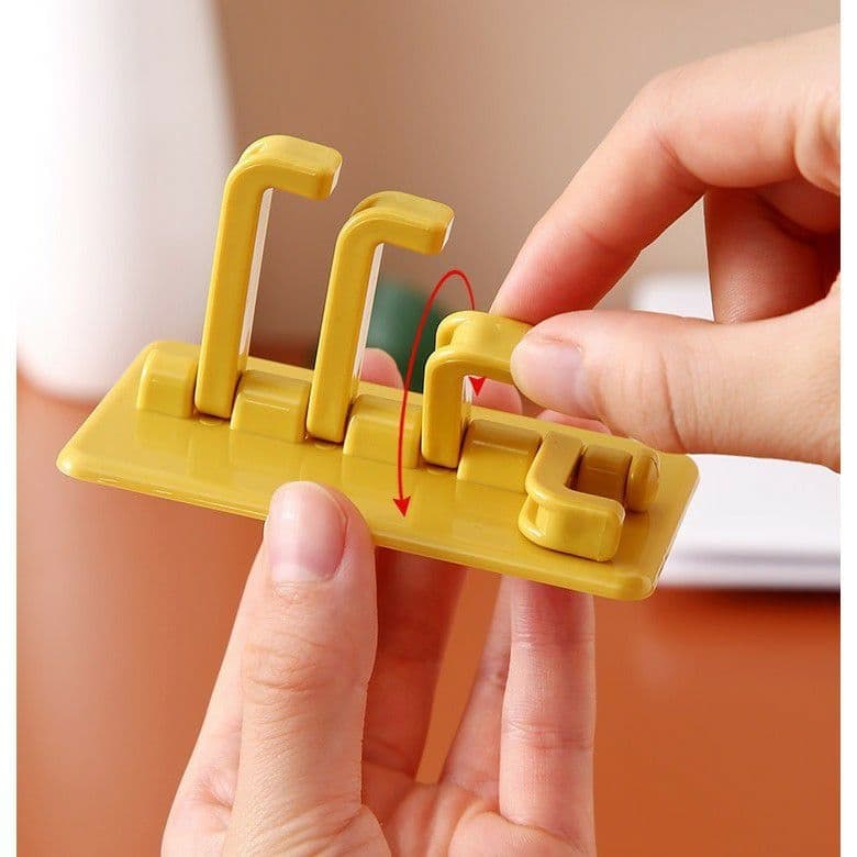 High Quality Abs Seamless Hook Adhesive Rotatable Strong Stick Kitchen Wall Hanger Load Bearing 3kg Hook Rail 4 (Pack of 4)