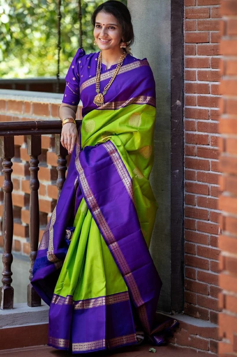Buy Tirth Fashion Women's Regular Fit Solid Printed Heavy Jaquard Design  Full Body Withtrendy And Grand Beautiful Rich Pallu Saree (Purple) at