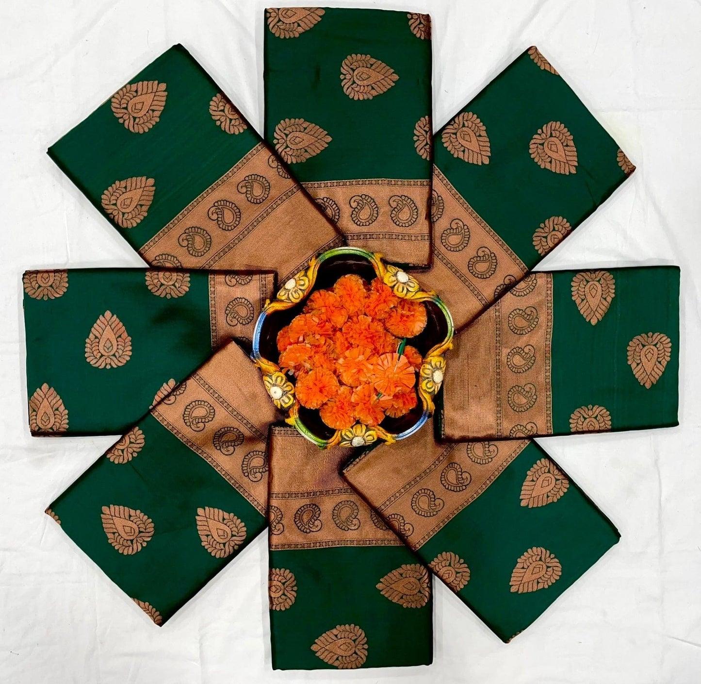 BANARASI SOFT LICHI SILK SAREE GREEN