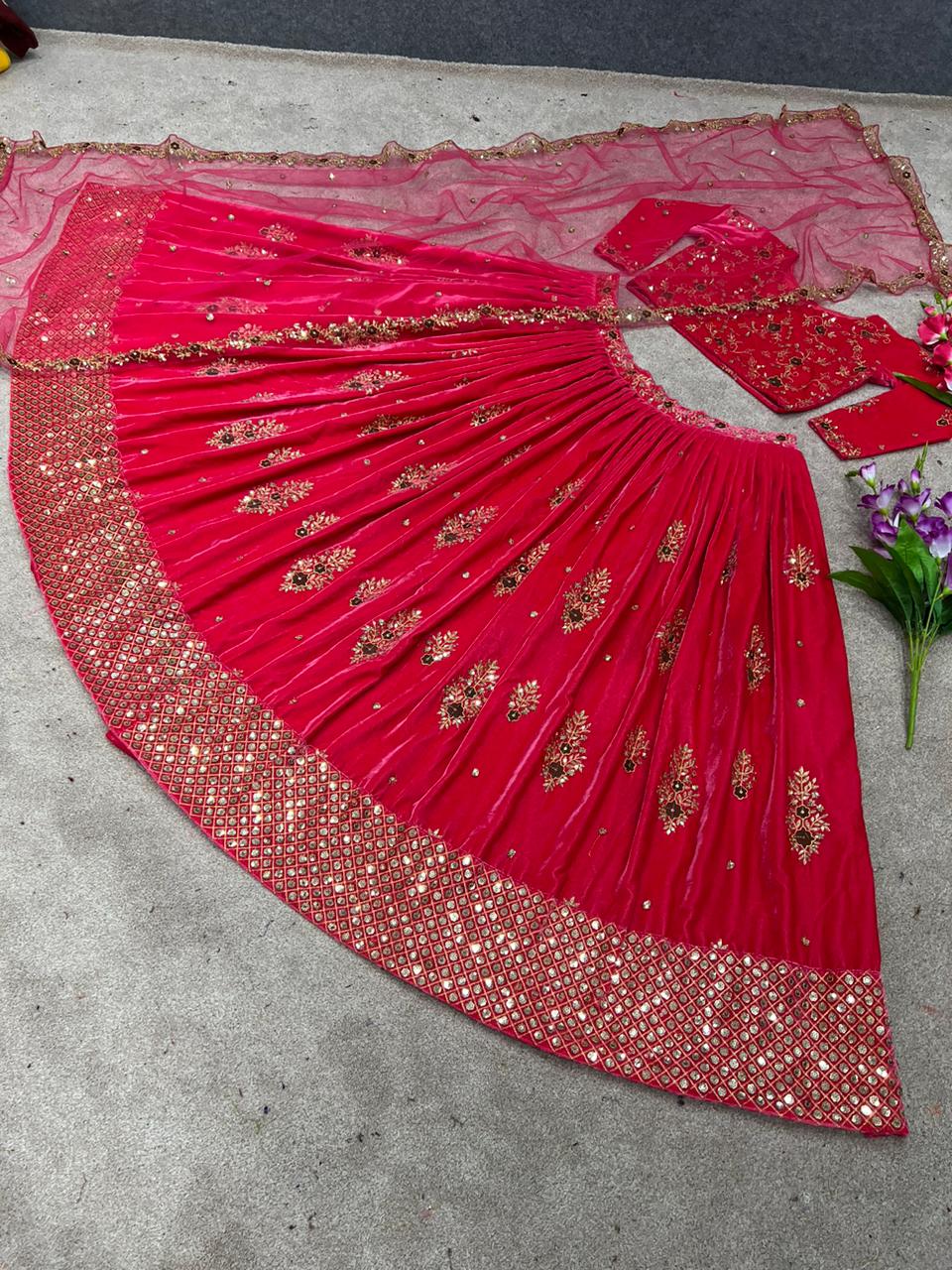 Presenting New Wedding Collection Lehenga Choli With Dupatta - Dharti Bandhani
