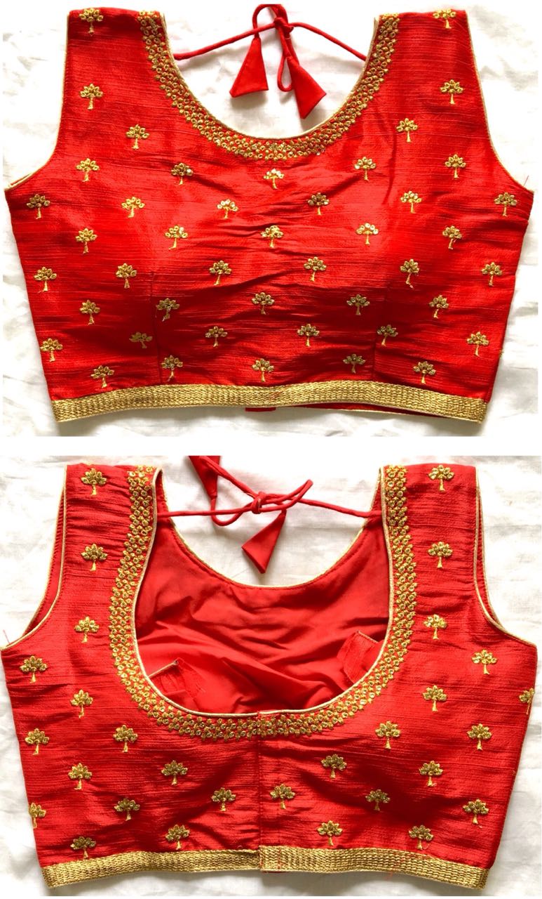 BLOUSE SEQUANCE WORK AND ZARI WORK - Dharti Bandhani