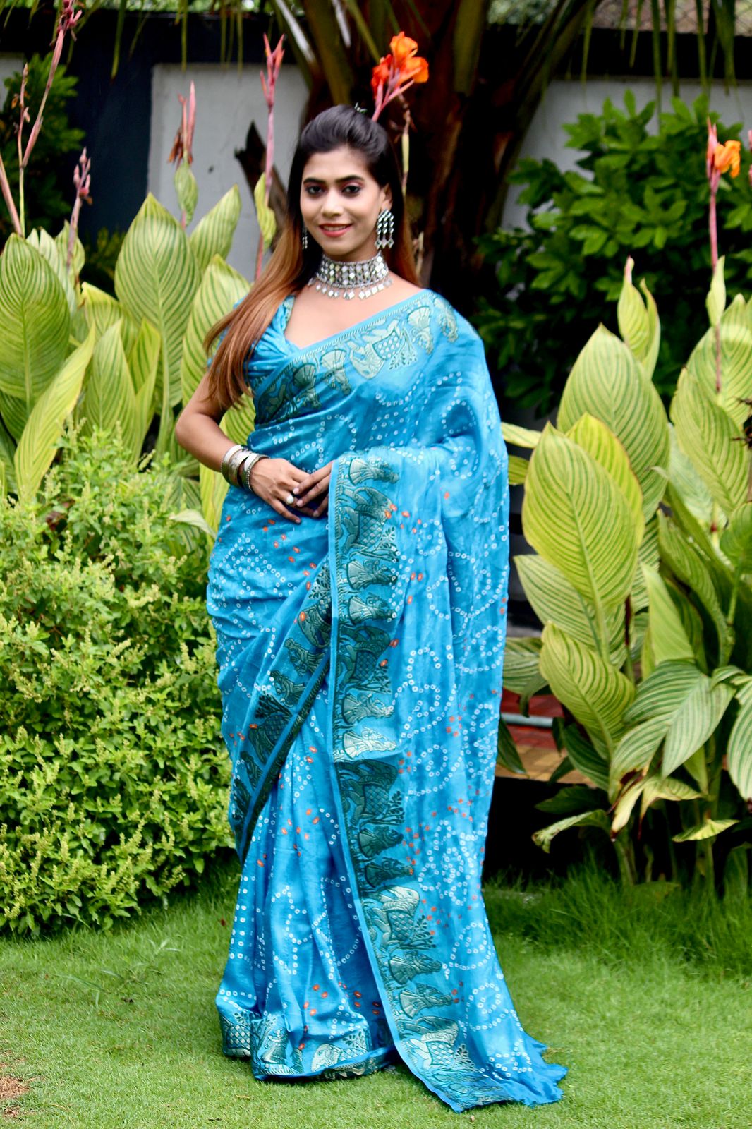 Art Silk Bandhani Saree