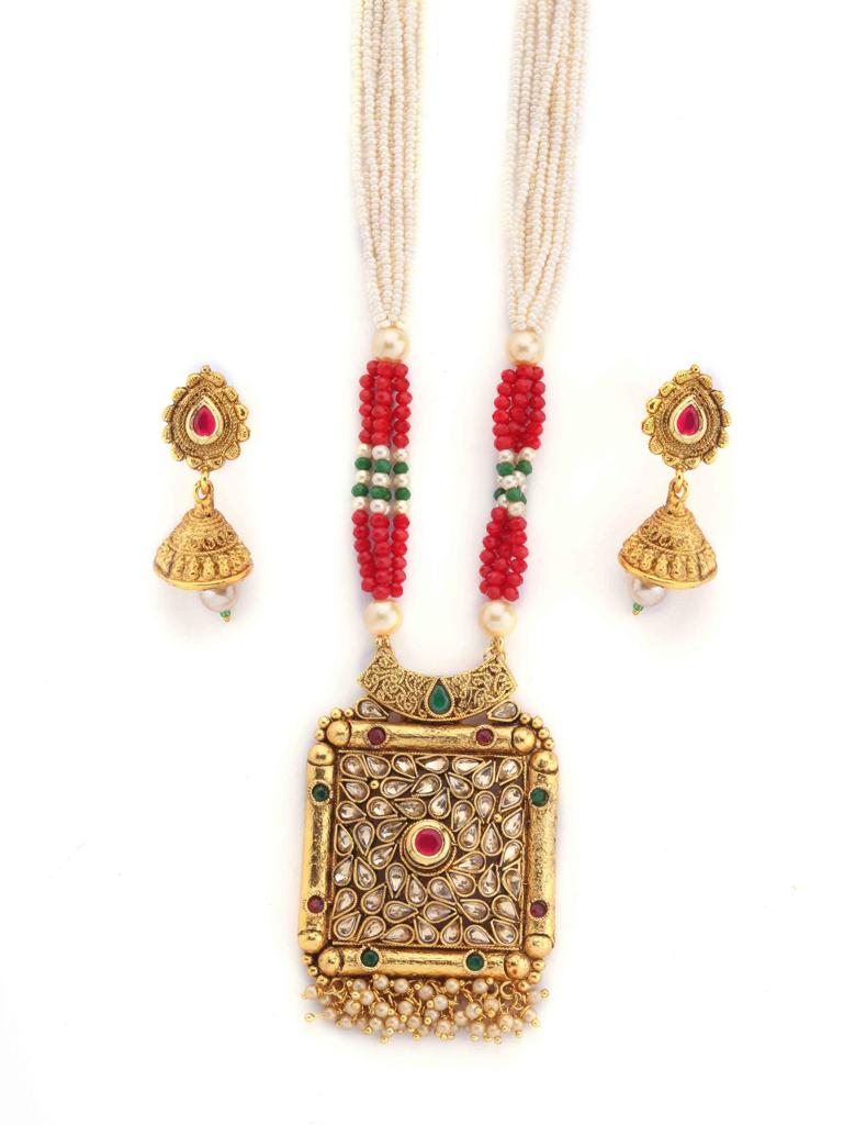Designer Moti Mala Long Set