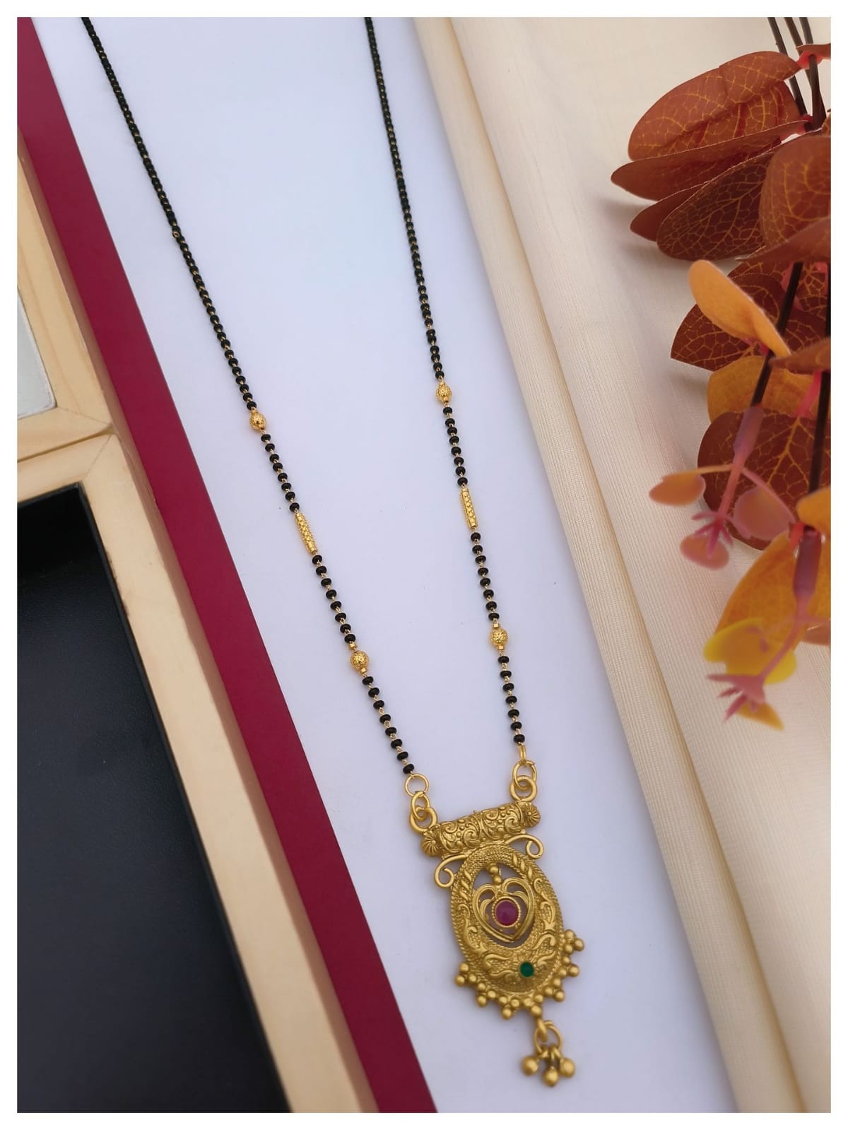 Dokiya Mangalsutra Designs Gold Plated Brass