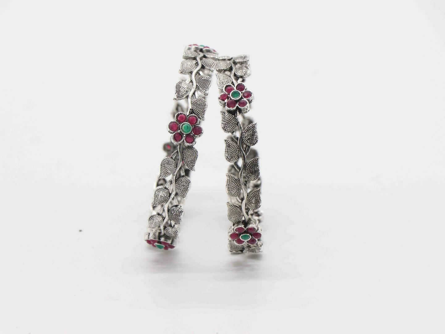 Silver Plated White American Diamond Stylish Latest Chudi Bangles for Women/Girls