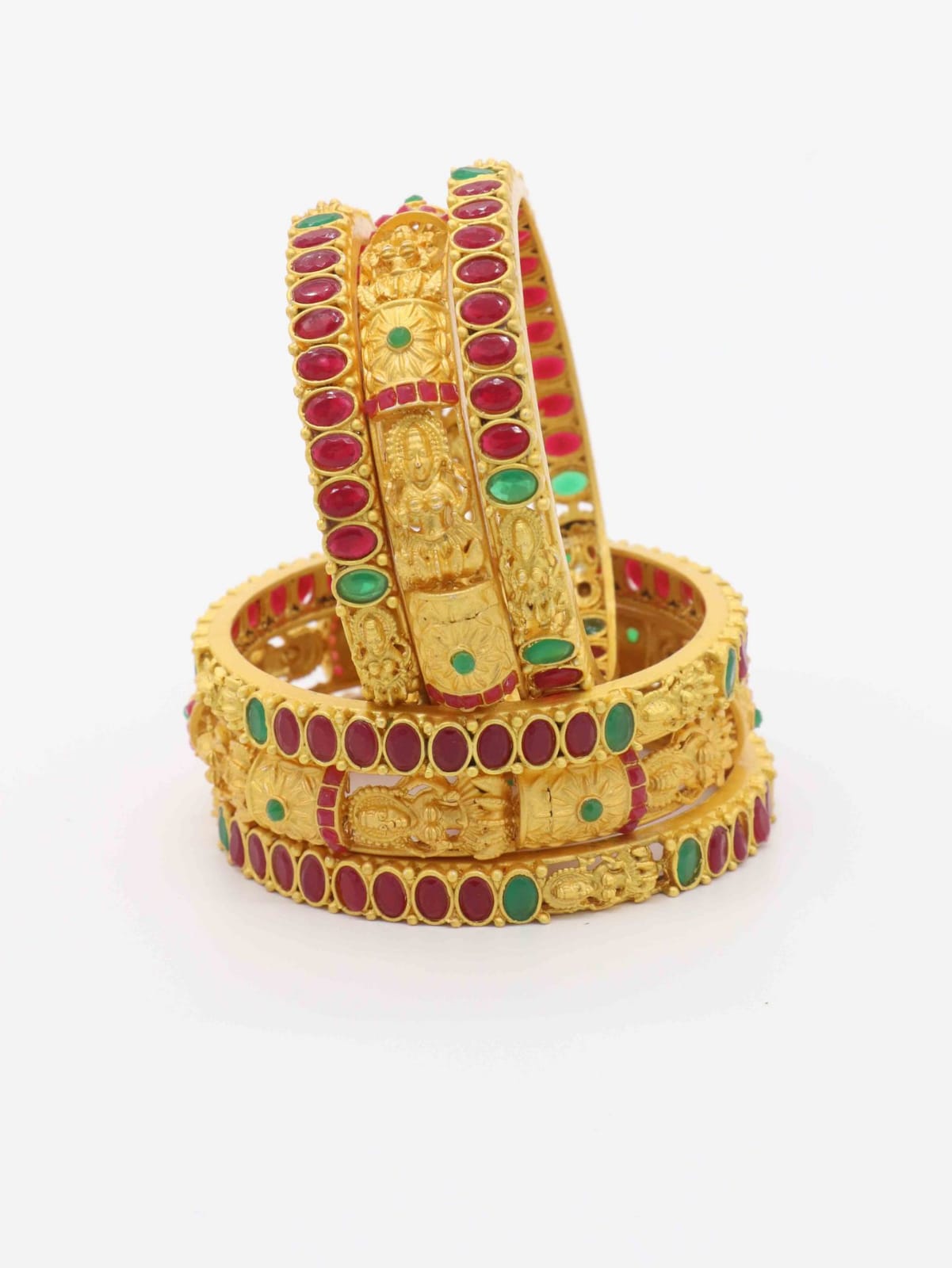 Gold Plated Jasper Bangle For Women