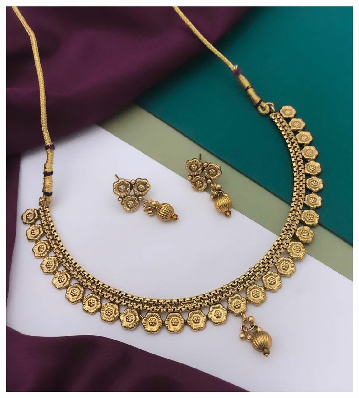 Fashion Jewellery Wedding Ruby Emerald Handcrafted Stone Necklace for Women & Girls