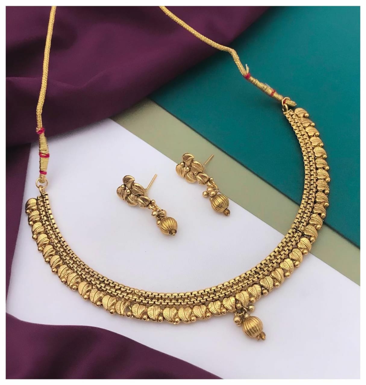 Sasitrends Micro Gold Plated Traditional Designer Necklace for Women