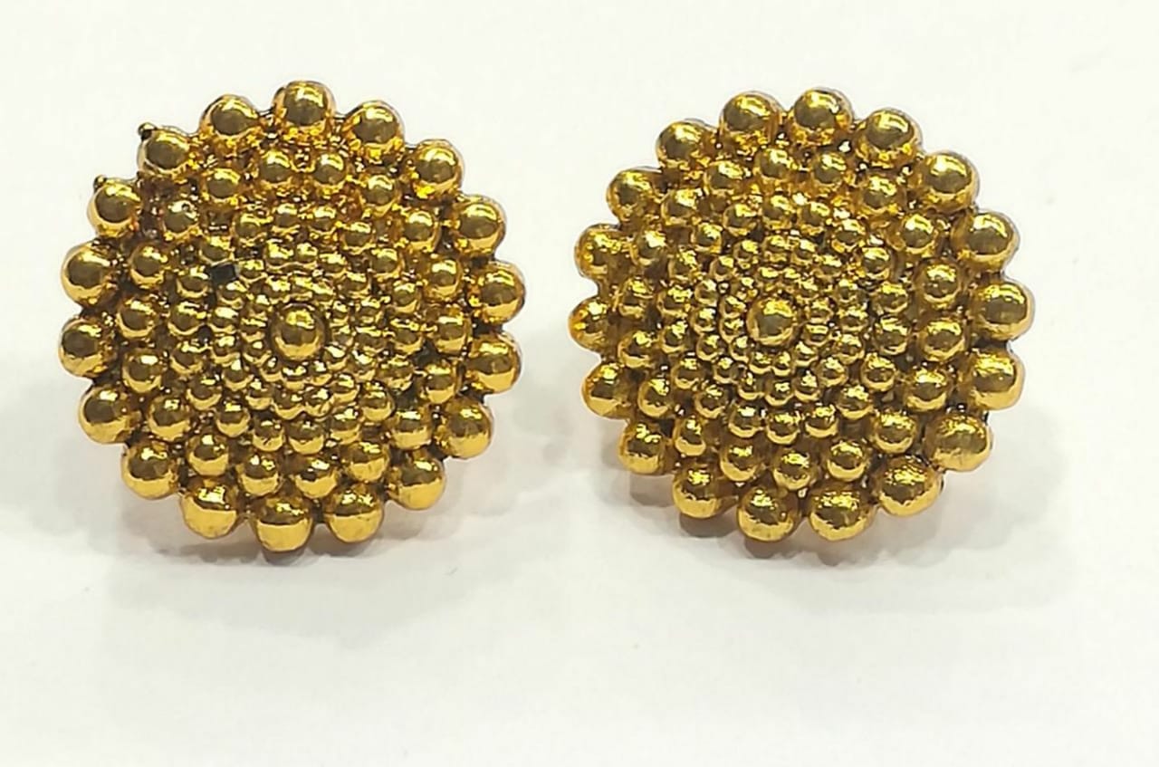 Fashion Sterling Copper Gold Plated Ruby Earrings For Women & Girls