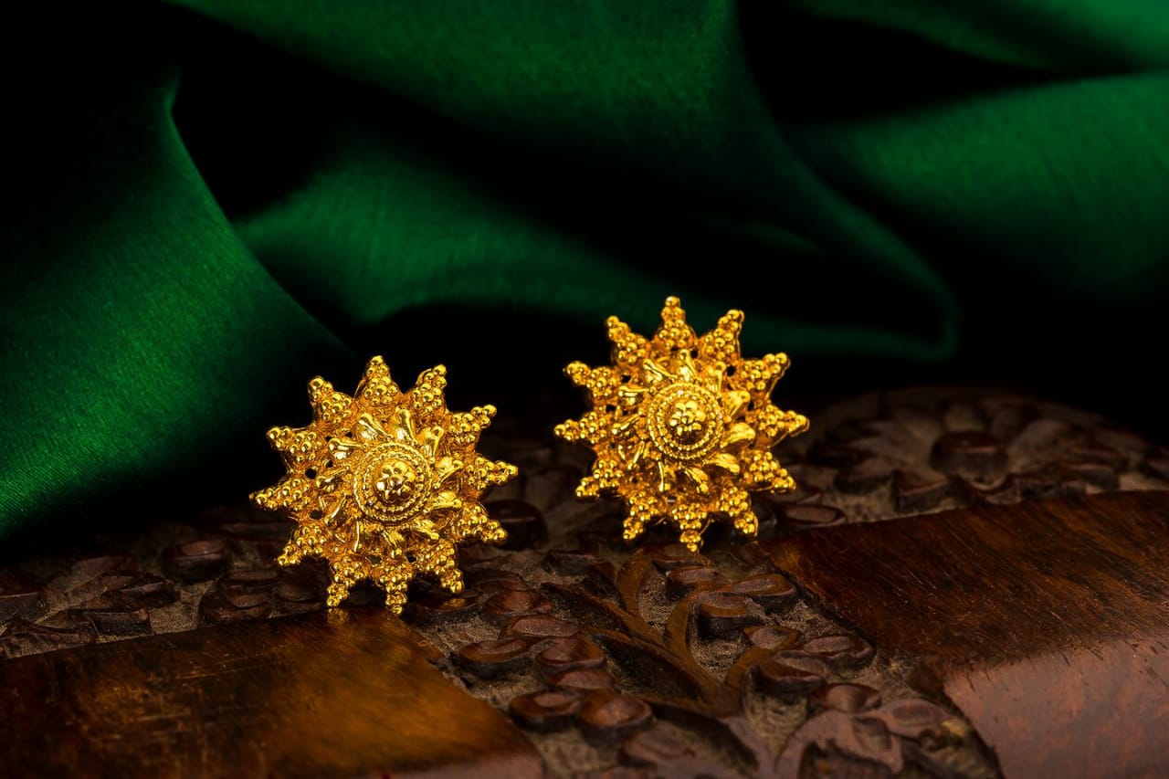 Latest Gold Plated Ruby Earrings For Women & Girls