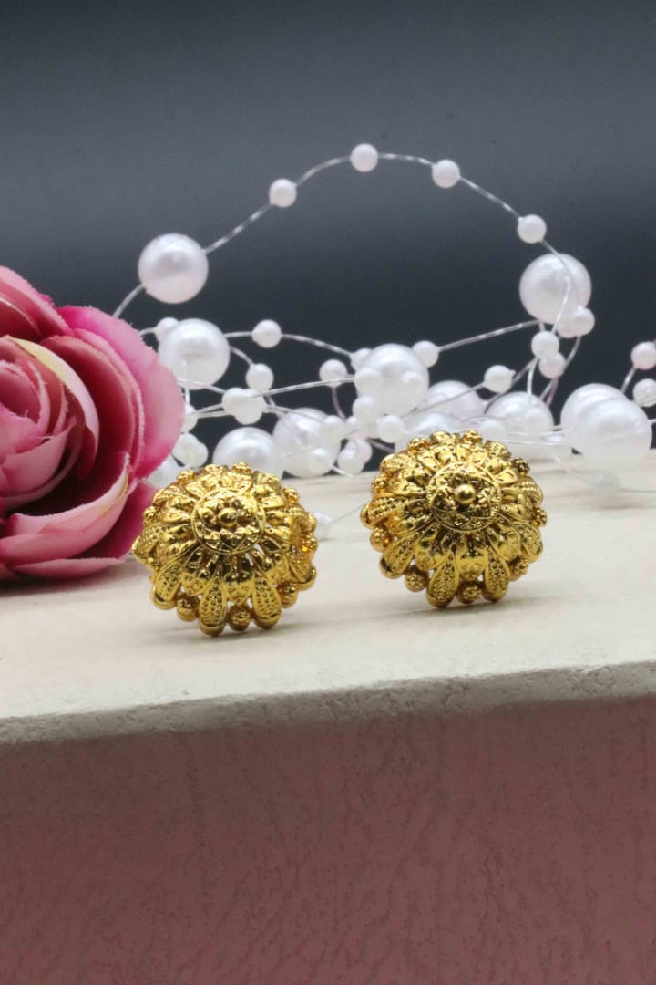 Fashion Sterling Copper Gold Plated Ruby Earrings For Women & Girls