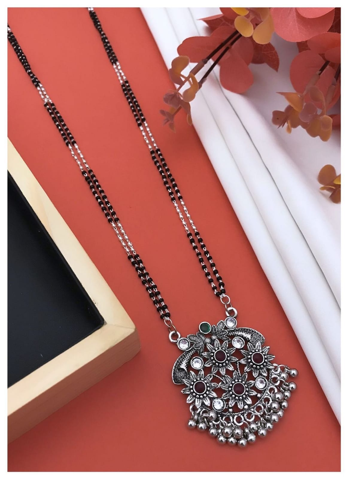 Fancy Dokiya Mangalsutra Designs Silver Plated Brass