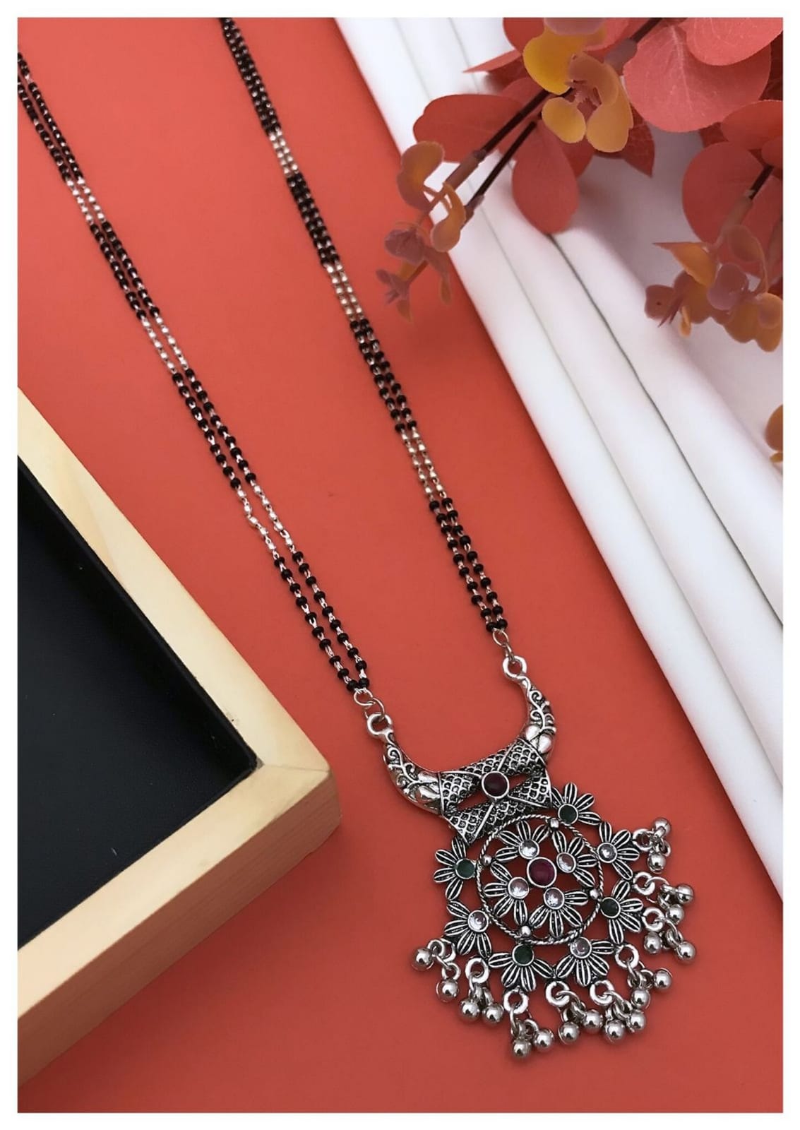 Dokiya Mangalsutra Designs Silver Plated Brass