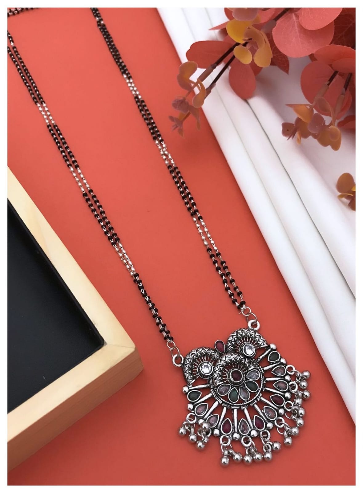 Dokiya Designs silver Mangalsutra Plated Brass