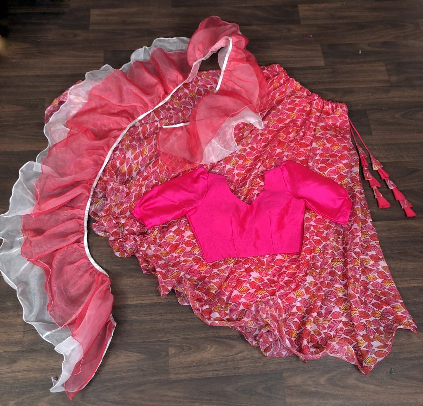 Red Designer Digital Printed Readymade Lehenga choli Set