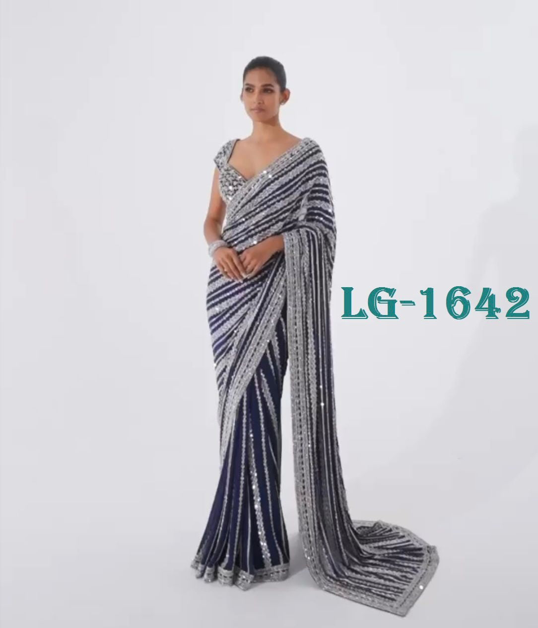 New Party Wear Style Sequance Work Saree