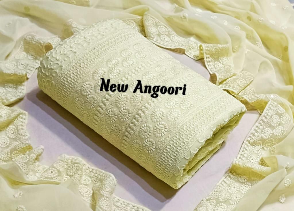 Georgette Cotton Work Dress Material
