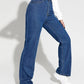 Navy blue Girl's and Woman's Bell Bottom Wide Lag Denim Jeans