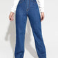 Navy blue Girl's and Woman's Bell Bottom Wide Lag Denim Jeans