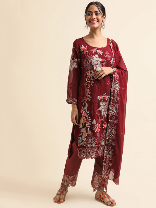 Discover Timeless Elegance with Maroon Pakistani Suit