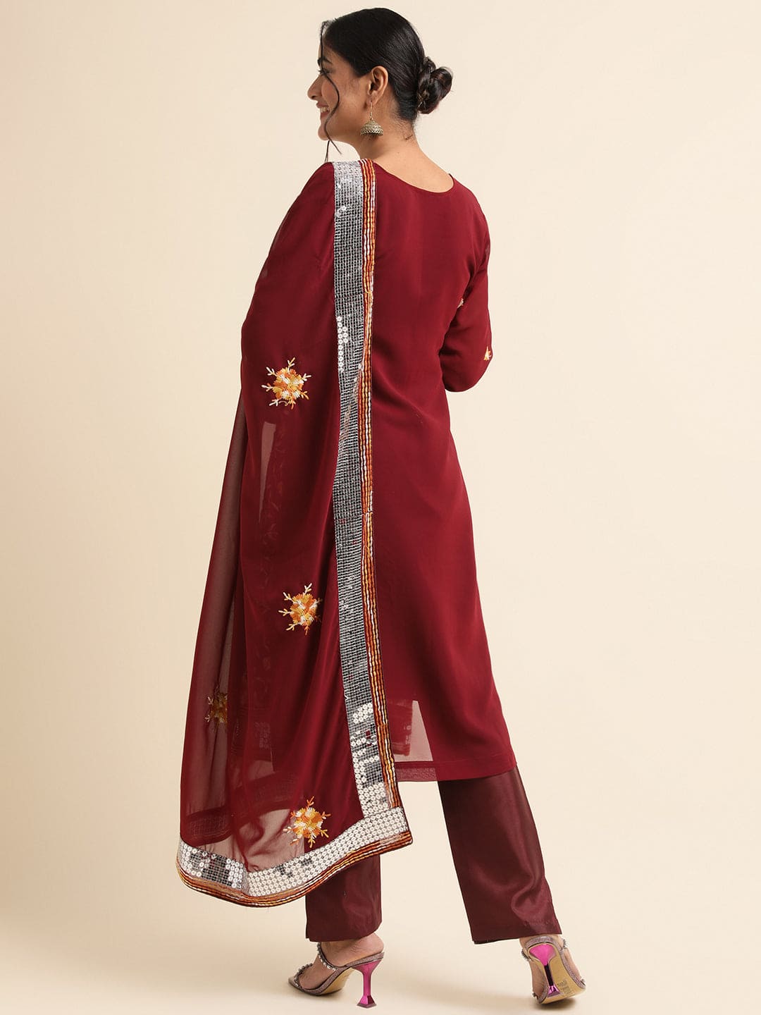 Elevate Your Style with Maroon Pakistani Suit for Women