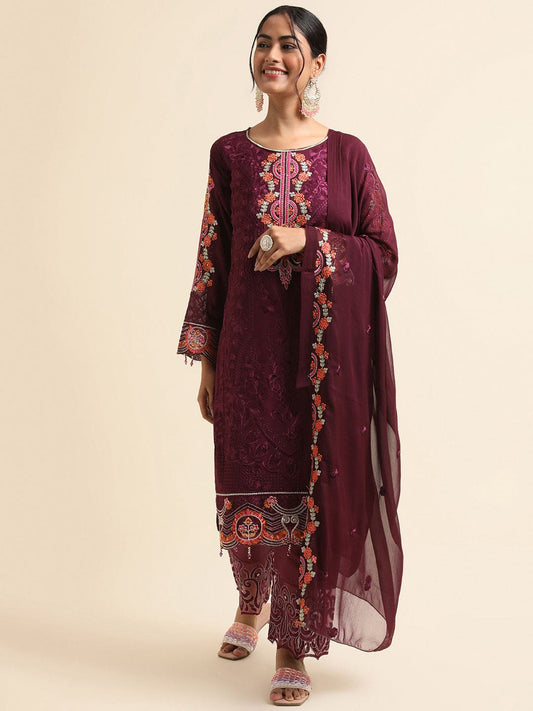 Elevate Your Look with Wine Pakistani Suit Design