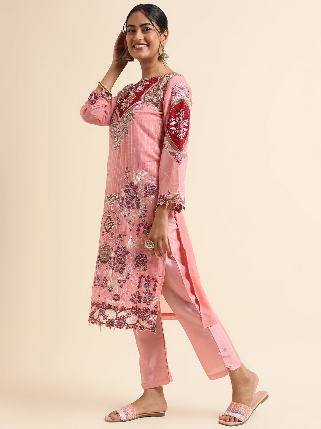Radiant Baby Pink Pakistani Suit