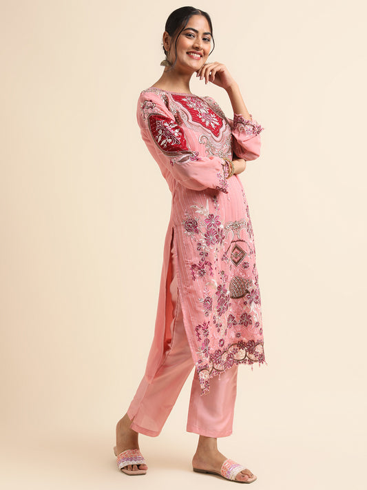 Radiant Baby Pink Pakistani Suit