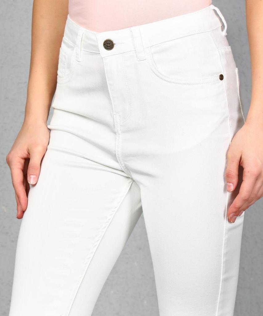 Women Skinny High Rise White Jeans