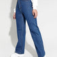 Navy blue Girl's and Woman's Bell Bottom Wide Lag Denim Jeans