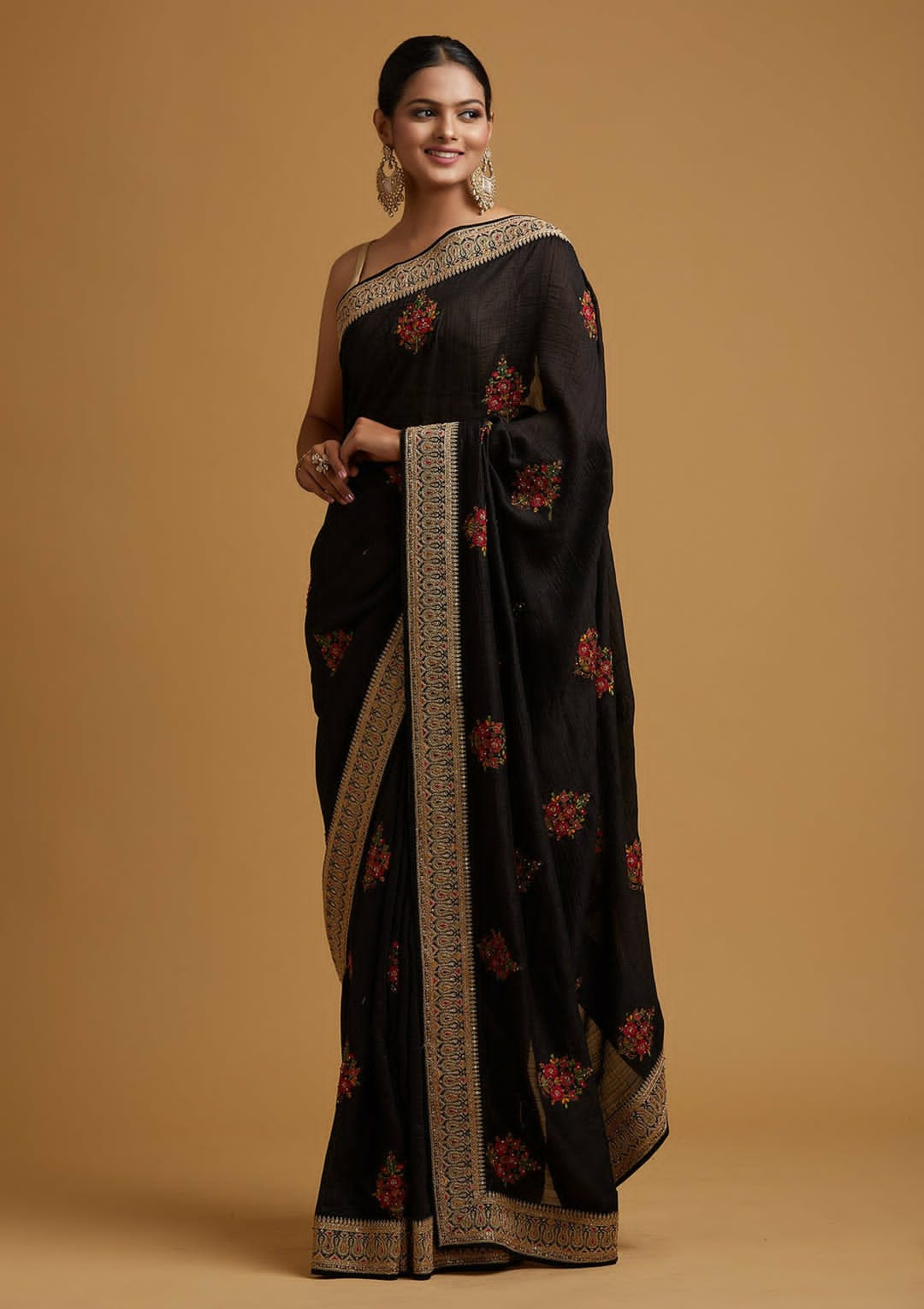 Soft Vichitra Silk Fabric With Designer  Threaded Work Along With Designer Sequence