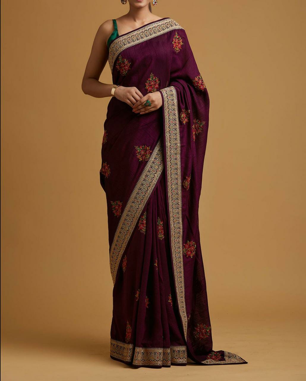 Soft Vichitra Silk Fabric With Designer  Threaded Work Along With Designer Sequence