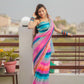 Georgette With Sequence  Design  Line On Saree