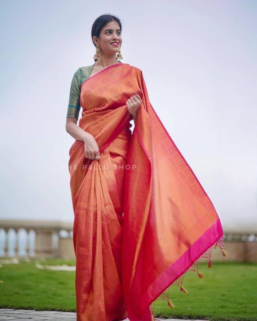 Soft Lichi Silk  Saree