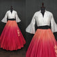 Pink  New Trending  party Ruffled Sleeves  Solid Women  lehenga Choli